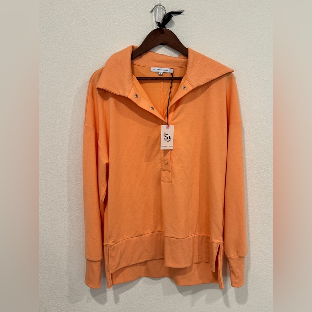 Sincerely, Jules orange sweatshirt, L, nwt!